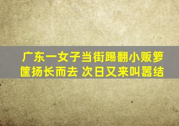 广东一女子当街踢翻小贩箩筐扬长而去 次日又来叫嚣结